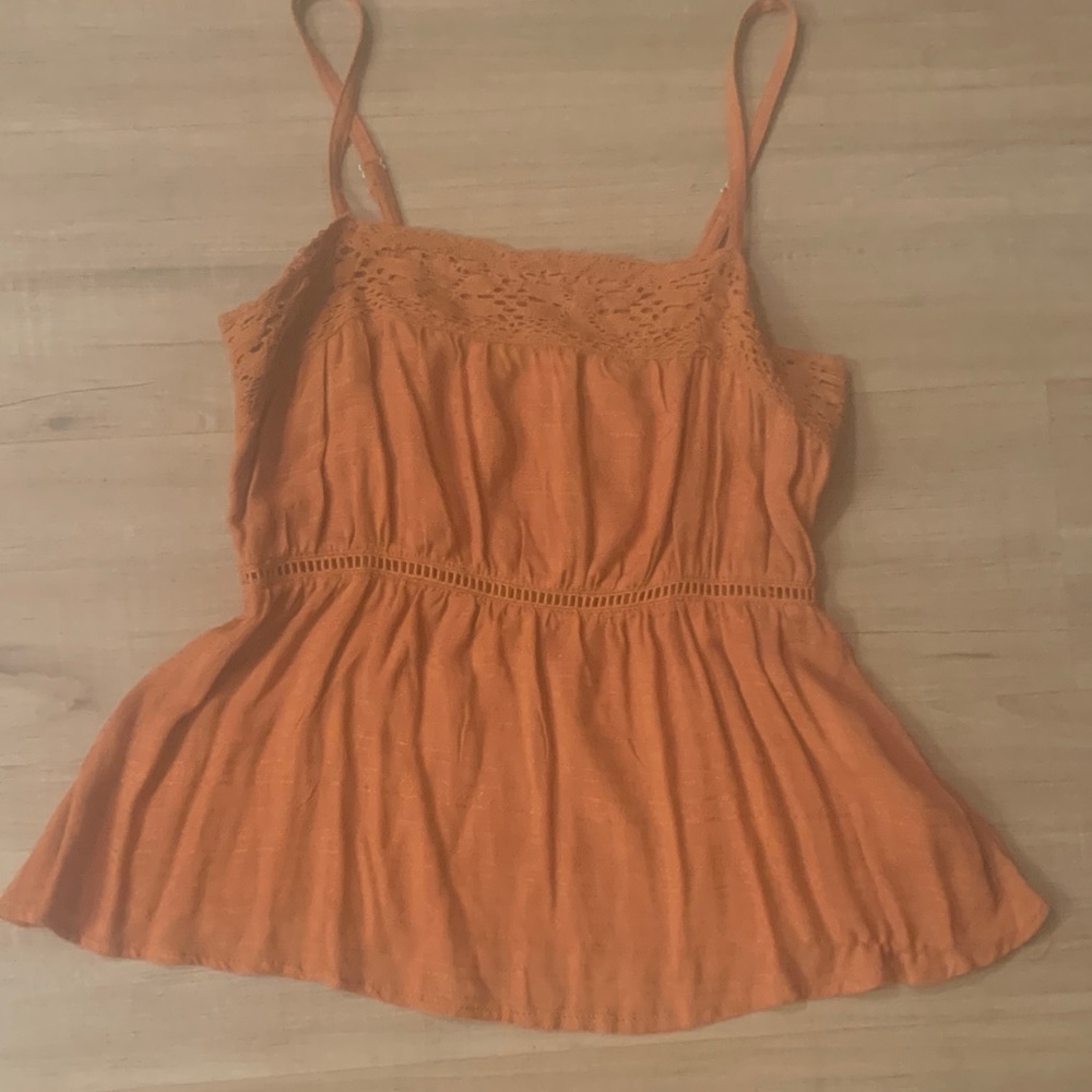 Eyeshadow Muted Orange Lace Camisole Top
